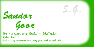 sandor goor business card